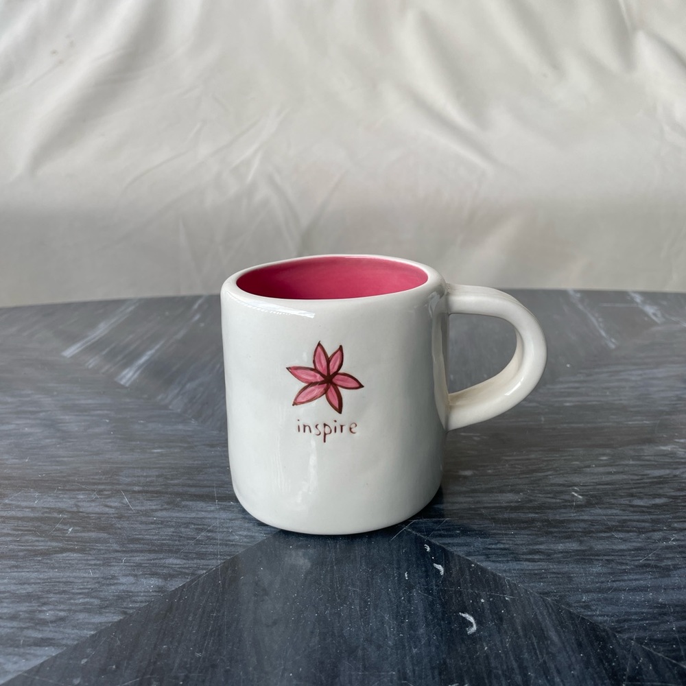 Starbucks Inspire Flower Organic Pottery Mug 2008